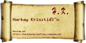 Harkay Krisztián névjegykártya